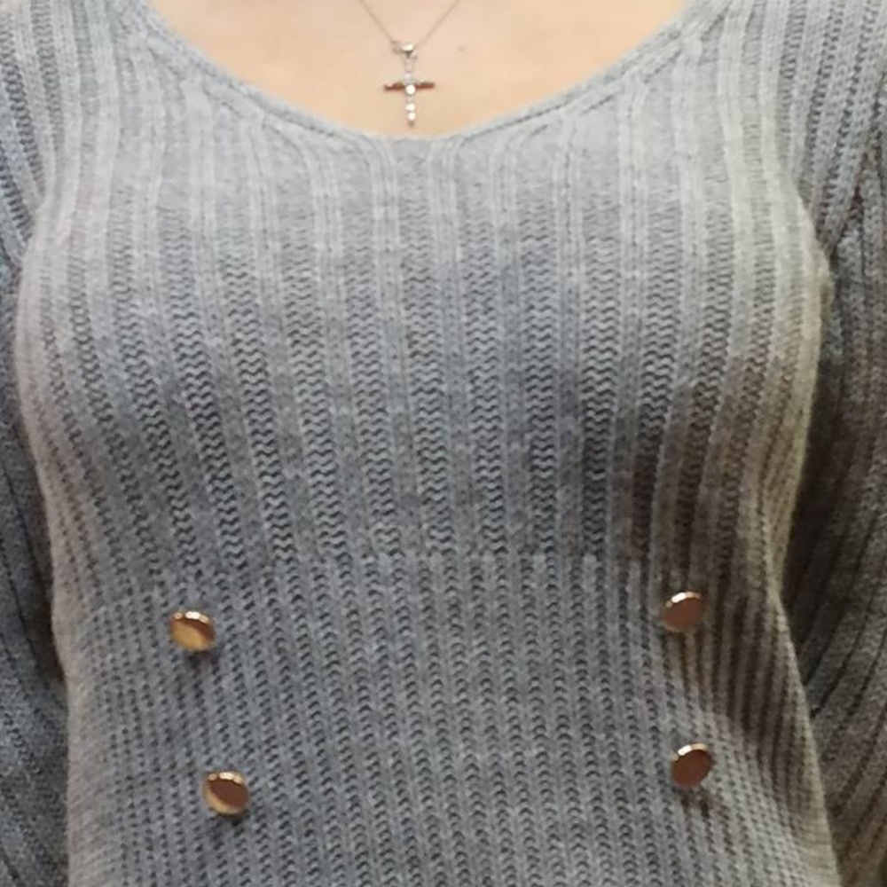 IMPORTED Knitted Dress with Button Detail - Picture 8 of 8